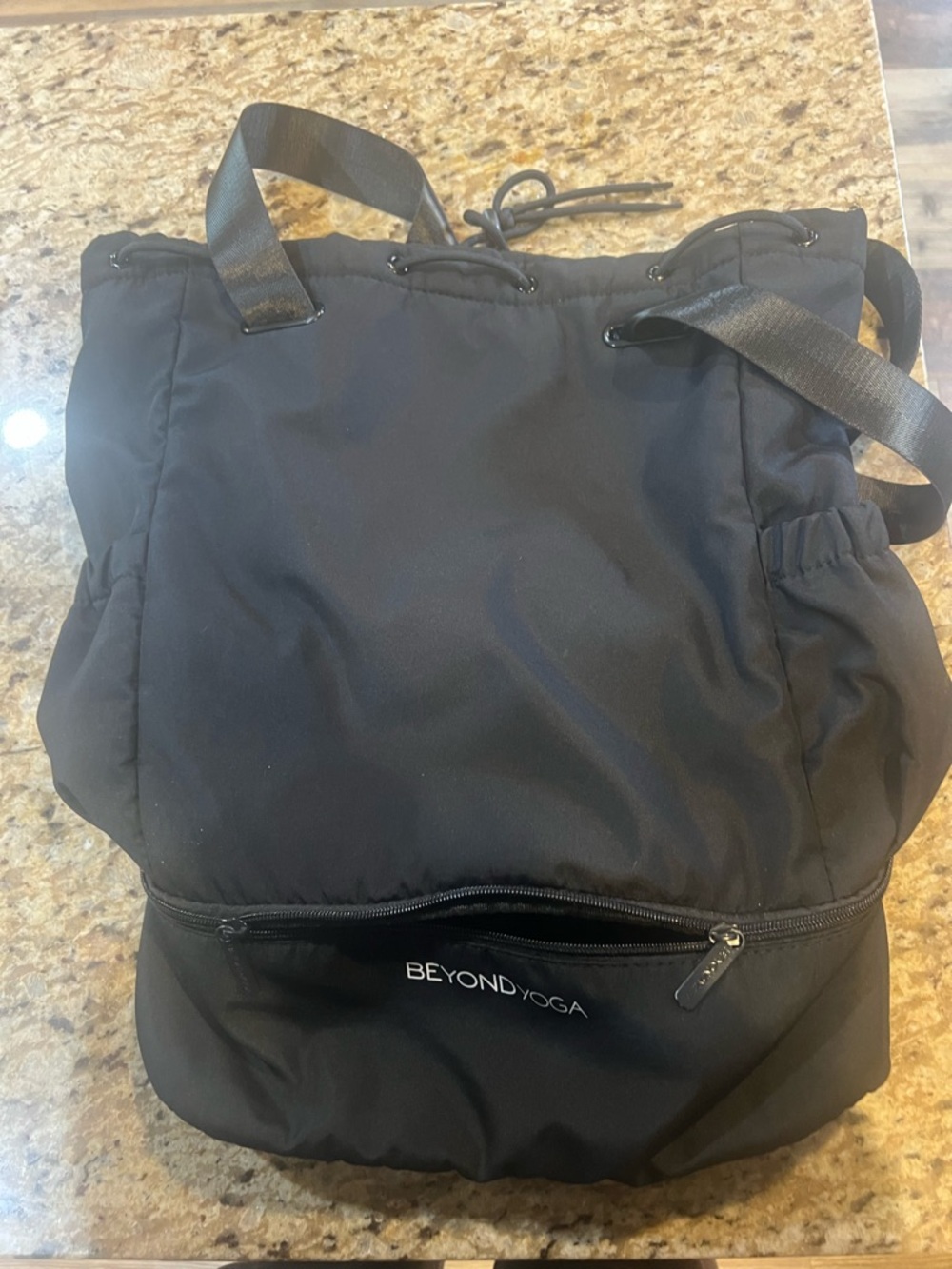 Beyond Yoga Black Drawstring Tote Bag
